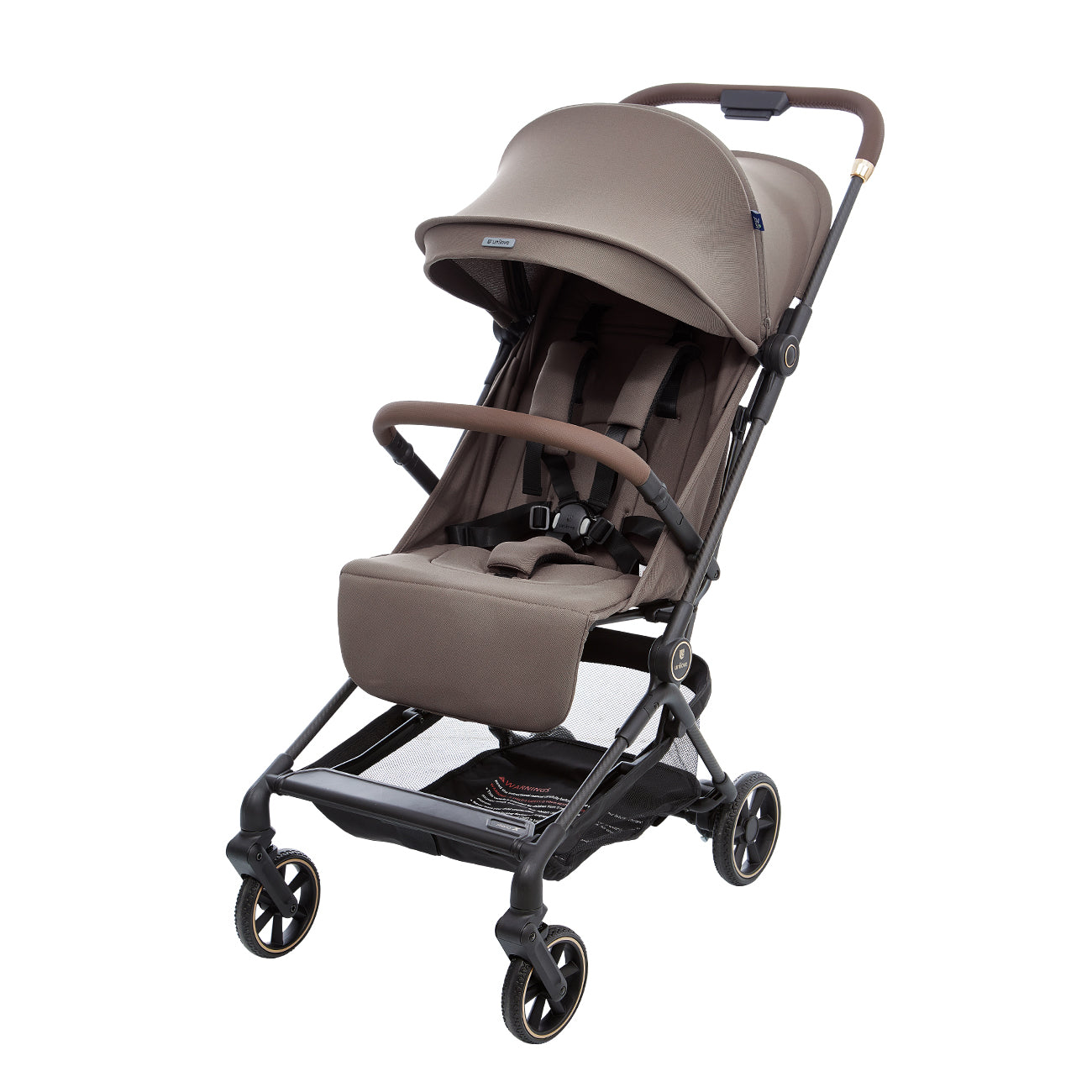 brown baby stroller with carbon fiber frame