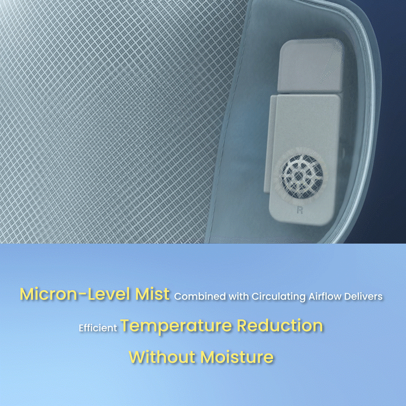 micron level mist combined with circulating airflow delivers